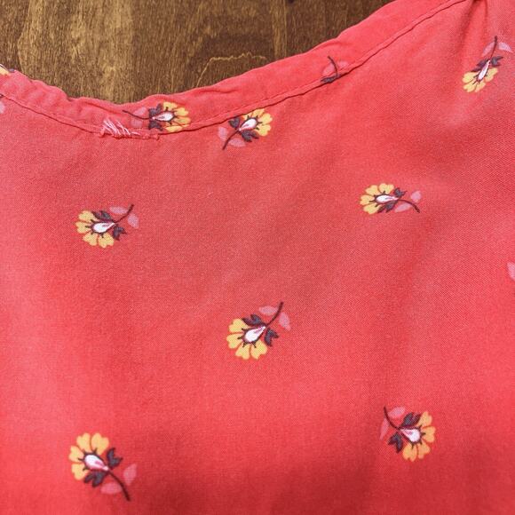 Old Navy Red Floral Print Spaghetti Strap Fit & Flare Mini Dress Size M Y2K - Picture 4 of 12